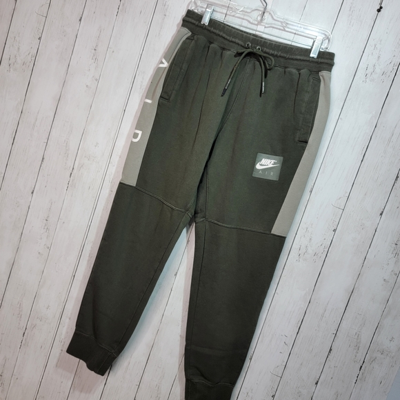 Nike Men's "Nike Air" Sweatpants Two-Tone Green Size Large Style #AT5259-355. - Picture 2 of 10